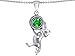 Original Star K(tm) Cat Lover Pendant with May Birthstone Round 7mm Simulated Emerald in .925 Sterling Silver