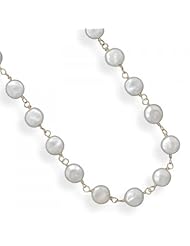 MMA Silver - 16 inch+2 inch 14/20 Gold Filled Cultured Freshwater Coin Pearl Necklace