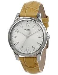 Timex Womens T2P1282M Beige Croco Patterned Leather Strap Watch