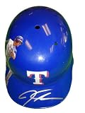 2010 AL MVP Josh Hamilton Autographed Custom Blue Texas Rangers Photo Batting Helmet, Proof Photo of Josh Signing for Us.