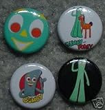 Set of 4 BRAND NEW Gumby One Inch Buttons / Pins