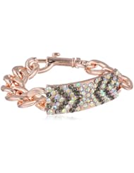 Steve Madden Crystal Identification Link Bracelet, 7.5"