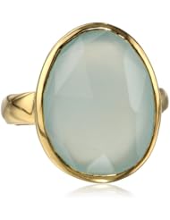 14k Gold over Sterling Silver Bezel Set Ring