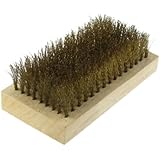 TOOGOO(R) 3.9" Length Hardware Wood Handle Brass Wire Brush Cleaning Tool