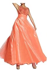 Empire   Waistline Charmeuse/Tulle Scoop Neck Lace Evening Dress/Prom Dress 