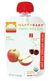 HAPPYBABY Organic Baby Food, Stage 2, Apple & Cherry, 3.5-Ounce Pouches (Pack of 16)