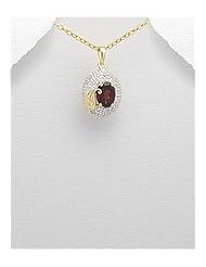 Gem Stones Pendant Necklace In 92.5 Sterling Silver