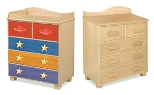 Room Magic Natural 5-Drawer Chest, Star Rocket