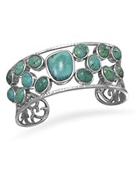Abstract Oval Turquoise Cuff Bracelet