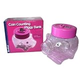 Pink Piggy Bank Digital Coin Counter.