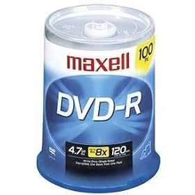 Click here to buy Maxell - 100 x DVD-R - 4.7 GB 16x - spindle - storage media.