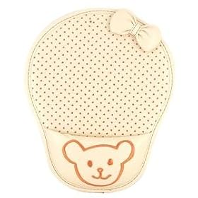 Cute Bear Leather Mouse Pad with Wrist Pad (Yellow)