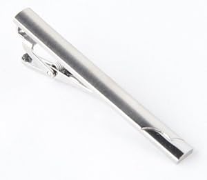Enigma Silver Corner Wave Tie Clip with Gift Box