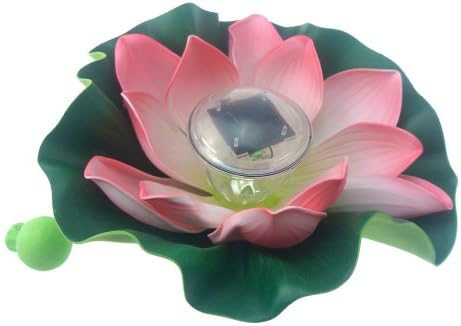DE-Spark Upgraded LED Lotus Solar Light Lamp Waterproof Color Changing Outdoor Garden Pond Night Lights for Party Christmas Valentine's Day Anniversary (Pink)