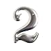 Brady 1600-2,  Aluminum Embossed Numbers & Letters , 3" Height, Silver, Legend "2"  (10 per Package)
