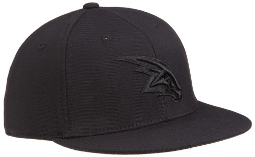 NBA Men's Atlanta Hawks Black Flat Brim Flex Hat - Tt77Z, Large/X-Large , Black