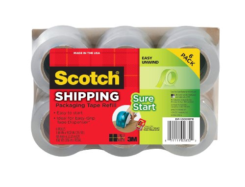 Scotch DP-1000RF6 Packaging Tape, 1.88 Inches x 900 Inches (6-Pack)