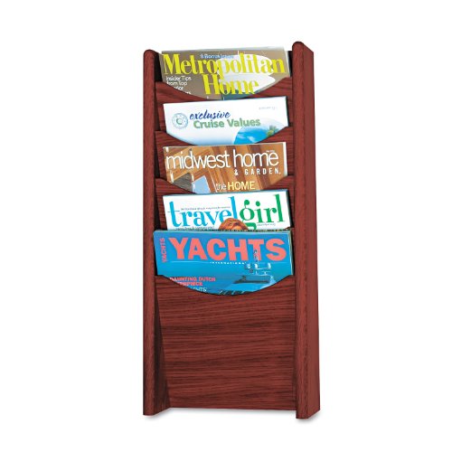Image of 5-Pocket Wood Magazine Rack, Mahogany