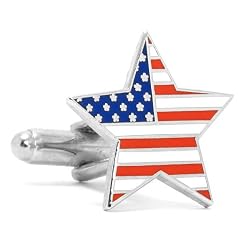 American Flag Star Shaped Cufflinks Cuff Links