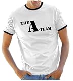 Touchlines A-Team Kontrast / Ringer T-Shirt, White/Black, Wh/Bl Groesse: XL