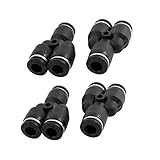 uxcell 空気圧クイック継手　Y字型　ジョイント　エア　フィッティング　6mm-6mm　プシュー　4個