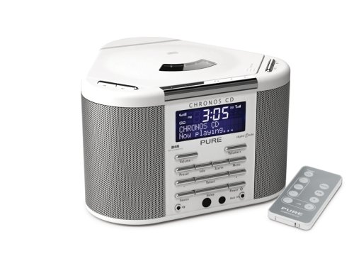 PURE Chronos CD DAB/FM/CD/MP3 Stereo Clock Radio (white)