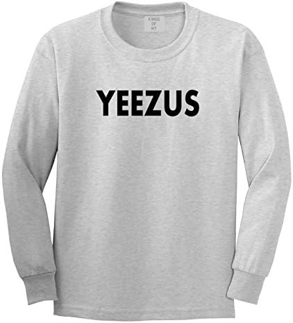 Kings Of NY Yeezus Album Hiphop Style Long Sleeve T-Shirt Medium Grey