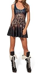 Polyester/Spandex Tank Vintage Fitted Floral Print Bubble Dress Flared-Skirt Club Dress/Party Dress 