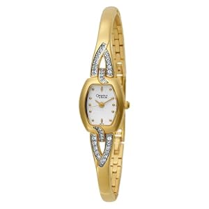 Caravelle by Bulova Ladies 45L79 Crystal Accented Silver and White Dial Watch