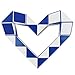 Mipartebo Magic Snake Ruler Cube Puzzles 24 Wedges Brain Teaser Twist Toys White and Blue