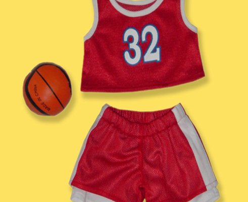 41se2uREGuL 2006 Red & White Basketball Uniform Clothes for 14   18 Stuffed Animals and Dolls