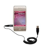 Gomadic for the Sharp Willcom WS003SH - Coiled Power Hot Sync and Charge USB Data Cable w/ Tip Exchange for the Sharp Willcom WS003SH - Gomadic Brand