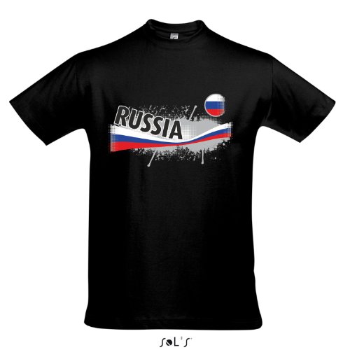 Fanshirt Herren RUSSIA, Russland Ländershirt EM / WM Trikot S-XXL , Deep black , L