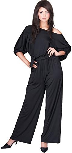 Koh Koh Women's Flattering One Shoulder 3/4 Sleeve Versatile Jumpsuit Playsuit Romper