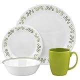 Corelle Contours New Leaf 16-Piece Dinnerware Set, Service for 4