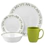 Corelle Contours Neo Leaf 16-Piece Dinnerware Set, Service for 4