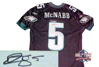 Donovan McNabb Autographed/Hand Signed Philadelphia Eagles Reebok Black Jersey