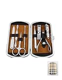 Premium-quality 8-Piece Manicure Set - Model# 10668 (Sand Plaid Case)