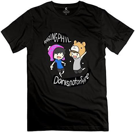 Dan And Phil Men Crew Neck Tshirts Black M