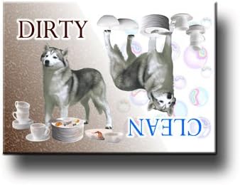 Siberian Husky Clean Dirty Dishwasher Magnet No 1