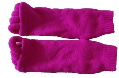 Zacr 1 Pair (2pcs) Lady Cotton Comfy Toes Foot Alignment Socks/Happy Feet Socks (red) by Zacr