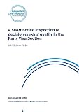 A short-notice inspection of decision-making quality in the Paris Visa Section : 10-13 June 2014