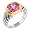 cz pink sapphire silver cable ring
