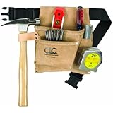 Custom Leathercraft IP489X Suede Nail and Tool Bag with Poly Web Belt, 3-Pocket
