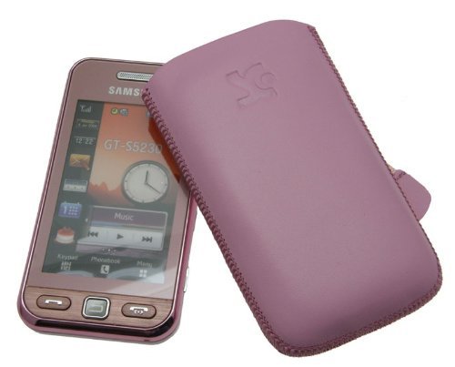 Suncase Ledertasche (Lasche mit R&uuml;ckzugfunktion) f&uuml;r Samsung GT S5230 Star / S-5230 rosa Preisvergleich