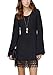 Our Precious Women's Flare Sleeve A-line Lace Stitching Trim Casual Dress