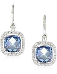 Kalan by Suzanne Kalan English Blue Topaz Cushion Cut Wire Drop Earrings