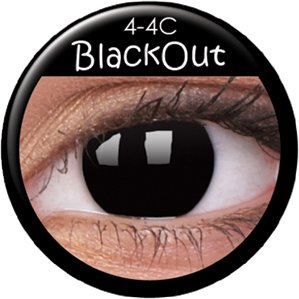 Fasching Kontaktlinsen Farbige Kontaktlinsen crazy Kontaktlinsen crazy contact lenses Schwarz Black Dämonaugen Hexenaugen 1 Paar zu Karneval, Halloween, Fasching und Kostüm..Mit Kontaktlinsenbehälter.