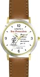 Habit 1 - To Be or Not to Be (Spanish Text) - DELUXE TWO-TONE WATCH from THE 7 HABITS - WATCH COLLECTION BY WATCHBUDDY&reg; - Arabic Numbers - Brown Leather Strap-Size-Large ( Men's Size or Jumbo Women's Size )