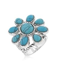 Turquoise Cabochon Antique Cable Style Ring